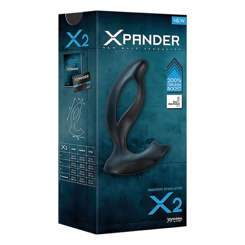 Czarny silikonowy masażer prostaty Xpander X2 Joydivision 5152800000 (10,5 cm) Czarny
