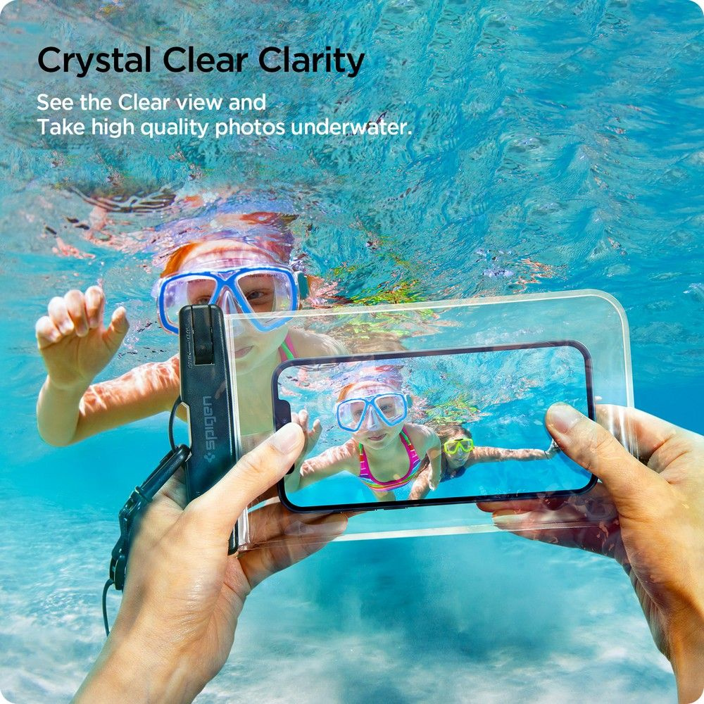 Spigen A601 Universal Waterproof Case Crystal Clear [2 PACK]