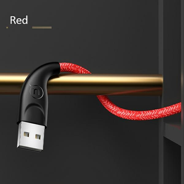USAMS Nylon Cable U41 USB-C 3m 2A red SJ398USB02 (US-SJ398) Fast Charge
