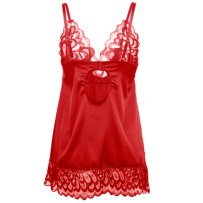 SUBBLIME - SATIN BABYDOLL WITH LACE RED S/M SUBBLIME - SATIN BABYDOLL WITH LACE RED S/M
