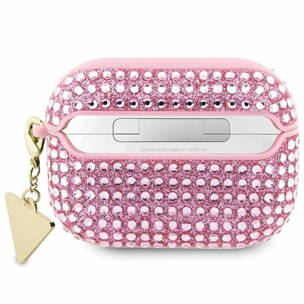 Guess GUAPHDGTPP Apple AirPods Pro cover pink Rhinestone Triangle Charm