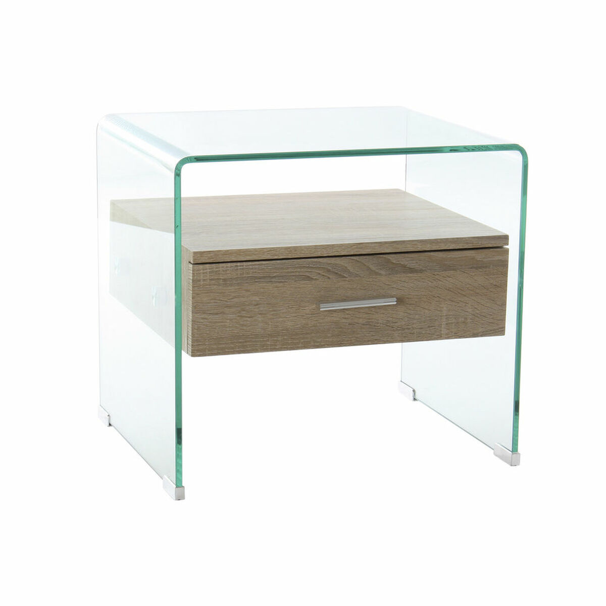 Nightstand DKD Home Decor 8424001754793 50 x 40 x 45,5 cm Crystal Natural Transparent MDF Wood