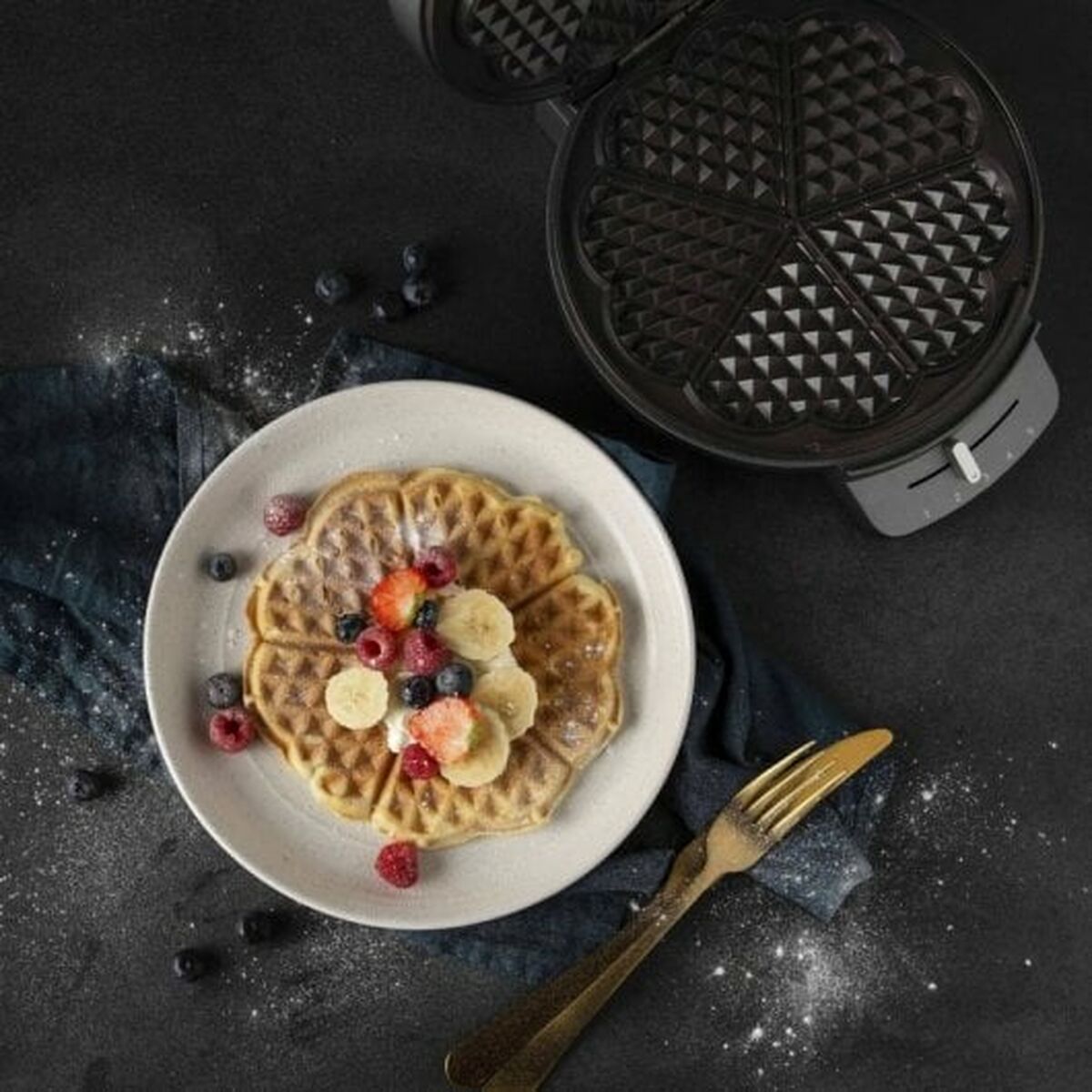 Waffle Maker Princess Princess 132380 Black Silver Steel 1200 W