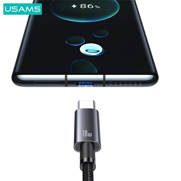 USAMS US-SJ680 USB-A / USB-C cable 3A 0,25m Fast Charging tarnish