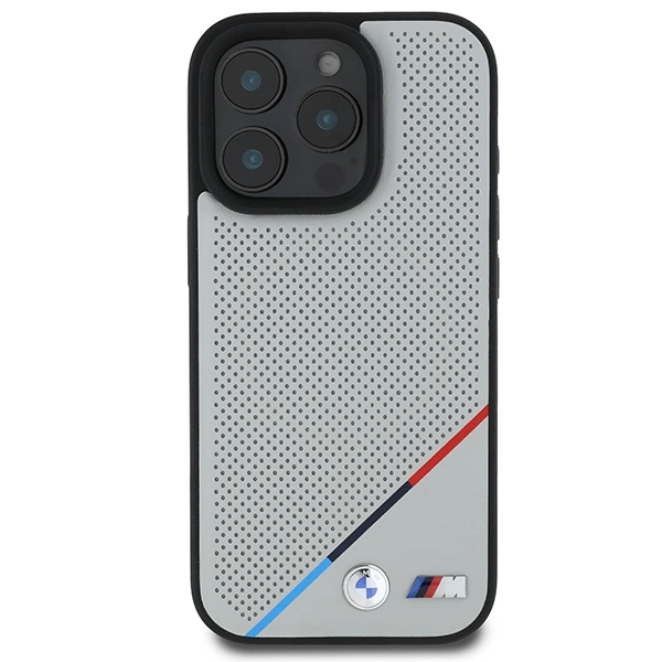 BMW BMHMP16L23PUPDG Apple iPhone 16 Pro hardcase M Perforated Tricolor Line MagSafe grey