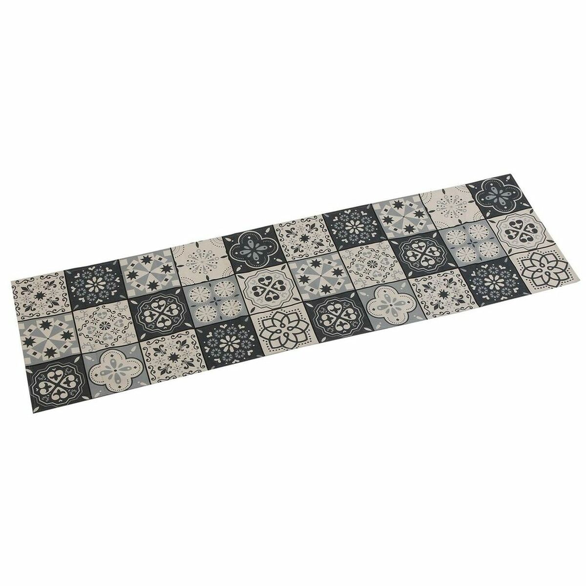 Tischläufer Versa Mosaik Grau Polyester (44,5 x 0,5 x 154 cm)