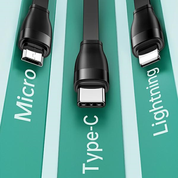 USAMS Cable U69 3in1 1m green (Lightning/microUSB/USB-C) SJ508USB03 (US-SJ508)