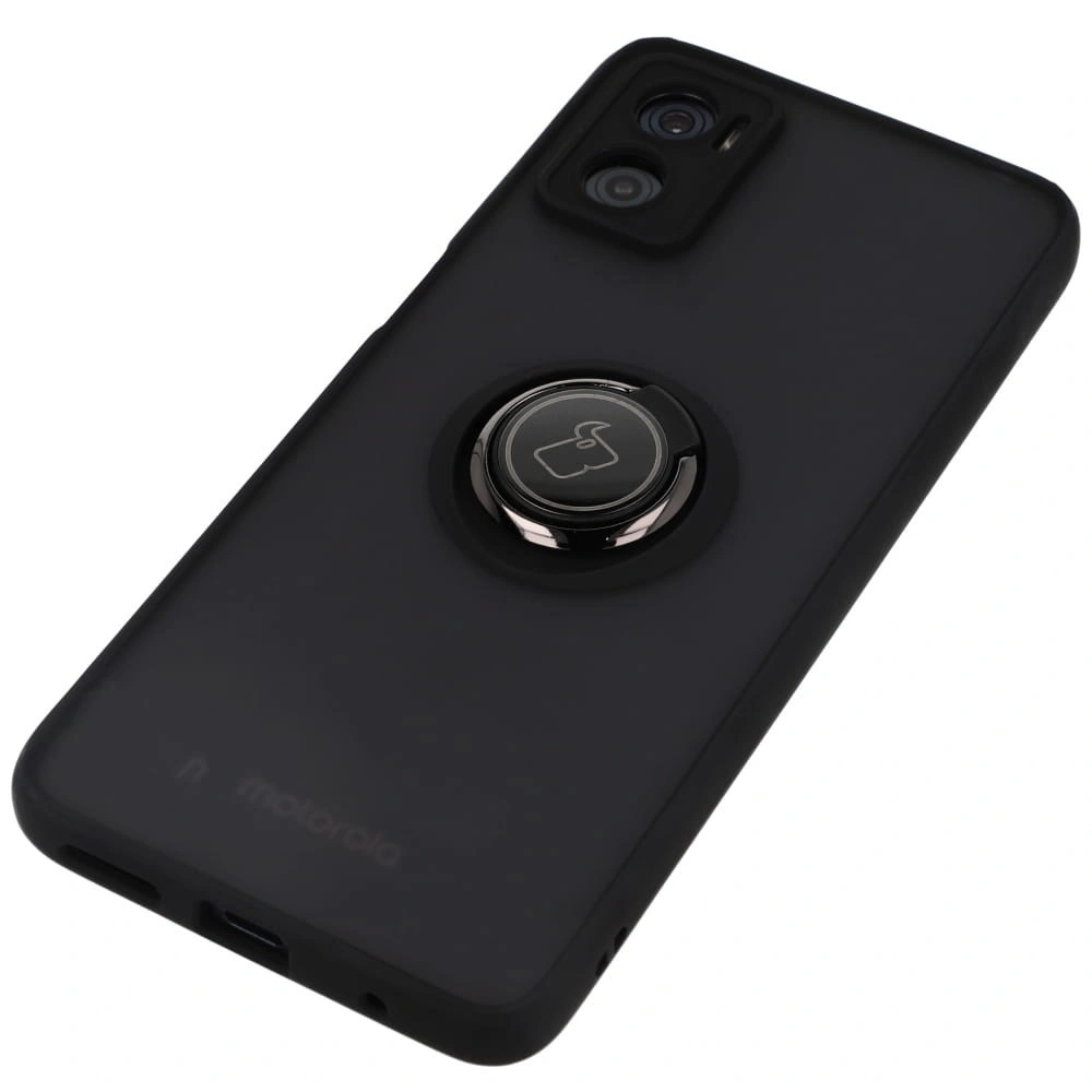 Bizon Case Hybrid Ring Motorola Moto E22 / E22i smoky with a black frame