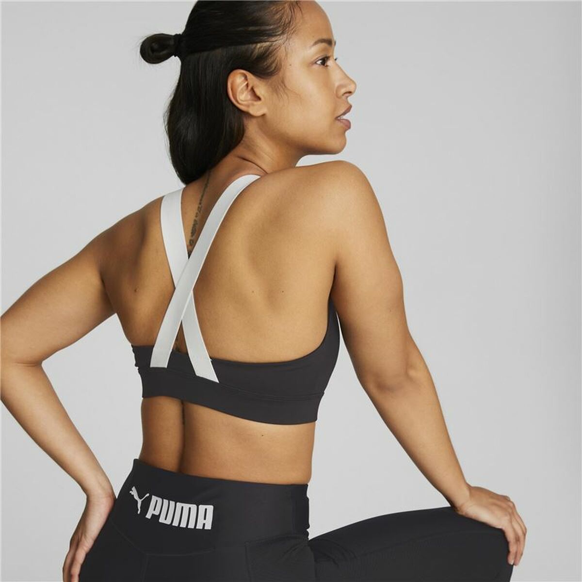 Sports Bra Puma Black White Multicolour