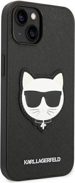 Karl Lagerfeld KLHCP14MSAPCHK Apple iPhone 14 Plus hardcase black Saffiano Choupette Head Patch