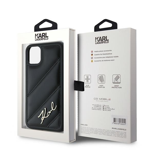 Karl Lagerfeld KLHCN61PQDSMGK Apple iPhone 11 / XR hardcase Diagonal Quilted Script black