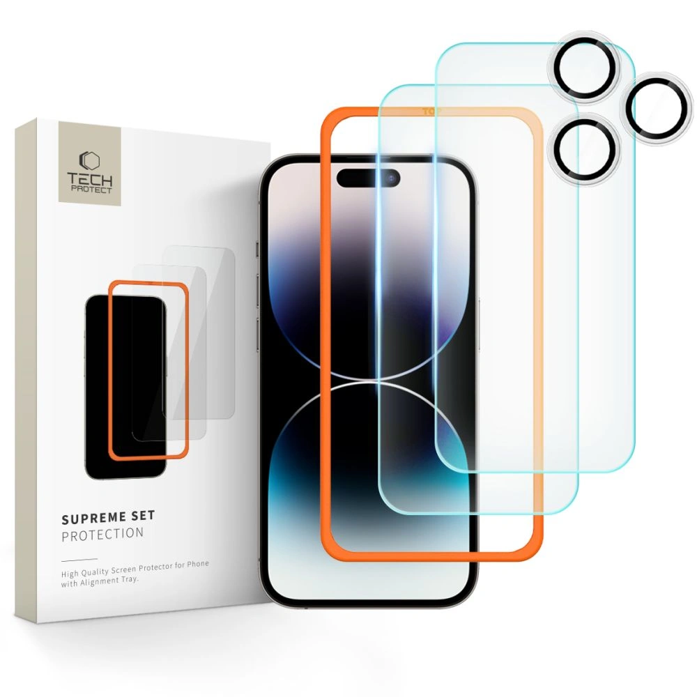 Tech-Protect Supreme Set Apple iPhone 16 Pro Clear [3 PACK]