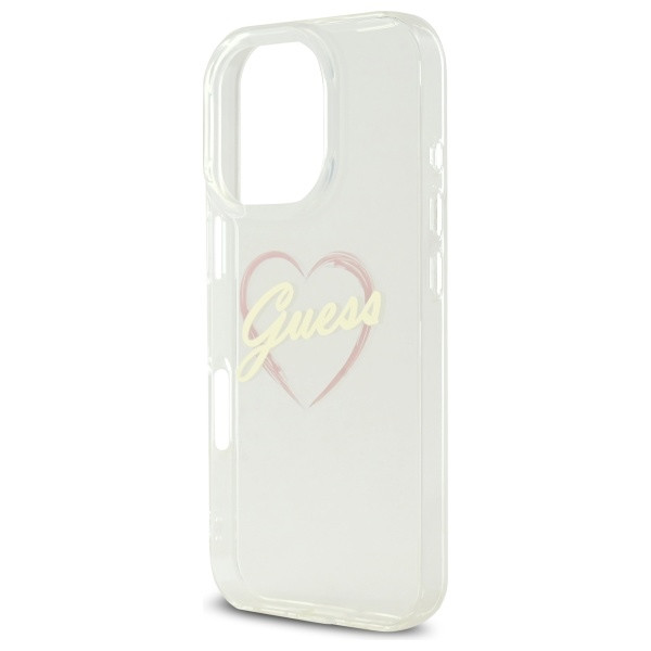 Etui Guess do Apple iPhone 16 Pro hardcase IML Heart przeźroczysty
