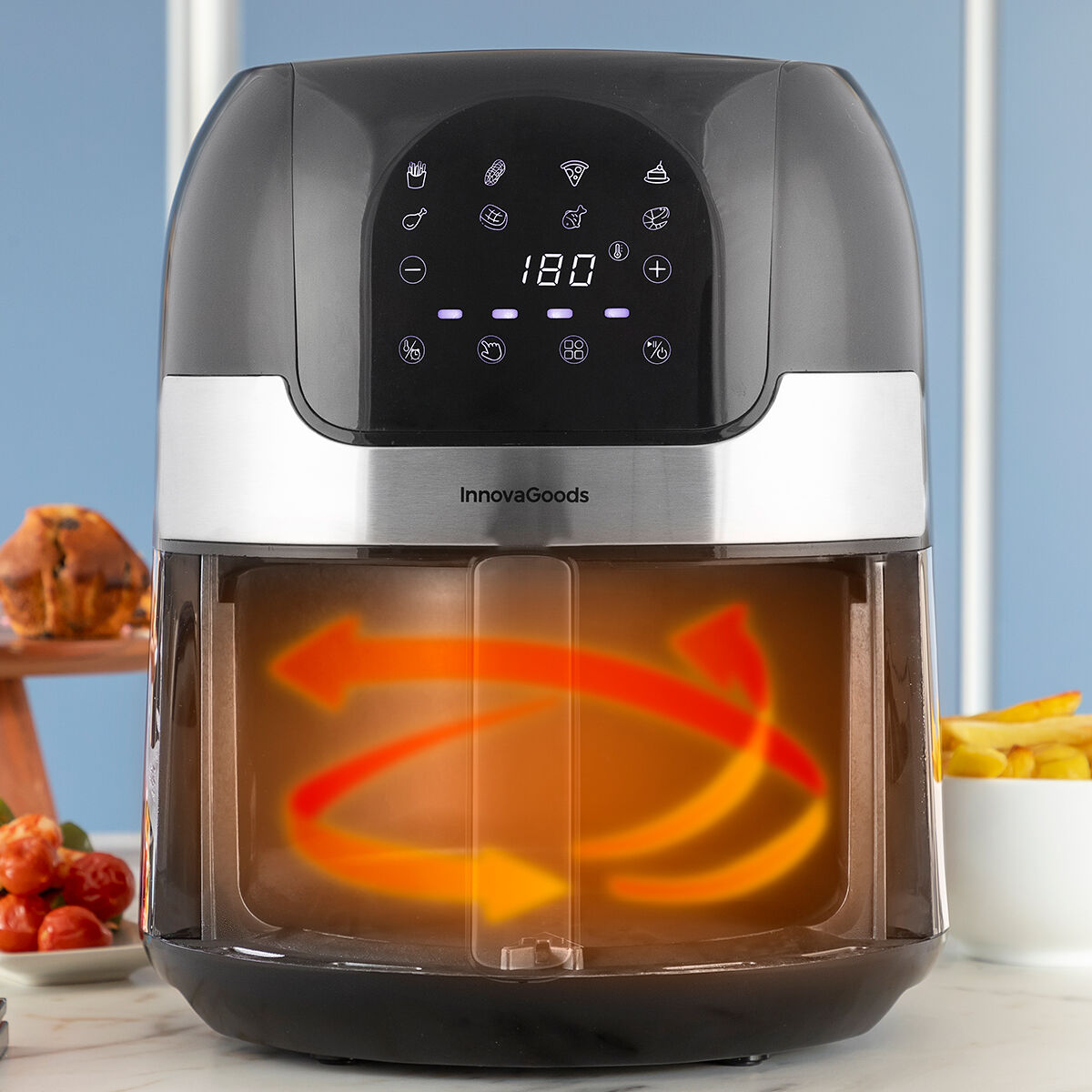 No-Oil Fryer InnovaGoods Fryinn 3500 Black Stainless steel 1400 W 3,5 L No-Oil Fryer InnovaGoods Fryinn 3500 Black Stainless steel 1400 W 3,5 L
