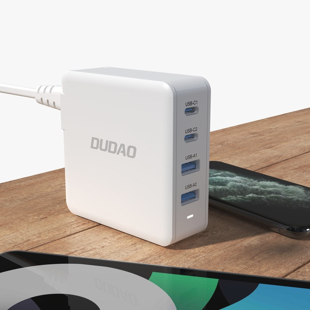 Dudao A100EU GaN 100W 2xUSB-C / 2xUSB-A wall charger white