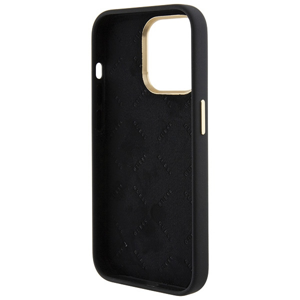 Guess GUHCP15XM4DGPK Apple iPhone 15 Pro Max hardcase Silicone Logo Strass 4G black