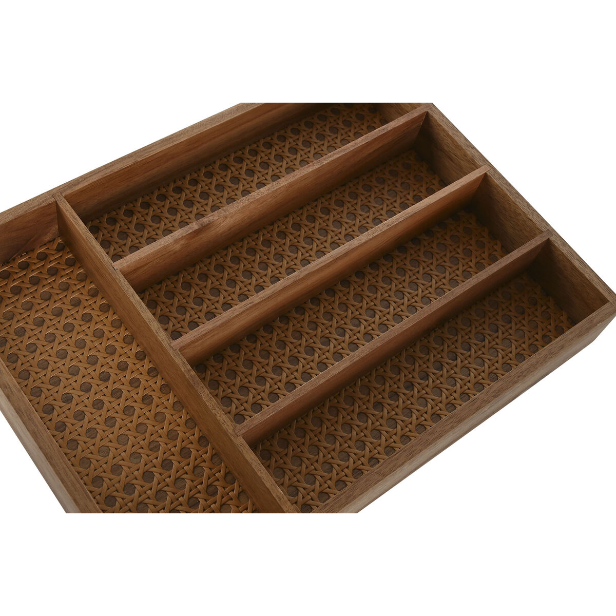 Cutlery Organiser Home ESPRIT Natural Acacia 34,5 x 25,5 x 5 cm