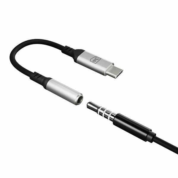 3MK Audio Adapter USB-C/mini jack 3,5 mm black