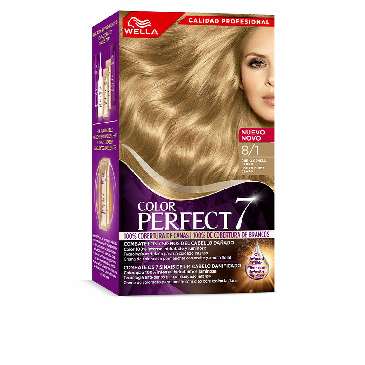 Permanent Dye Wella Color Perfect 7 Nº 8/1 Grey Hair 60 ml Light Ash Blonde
