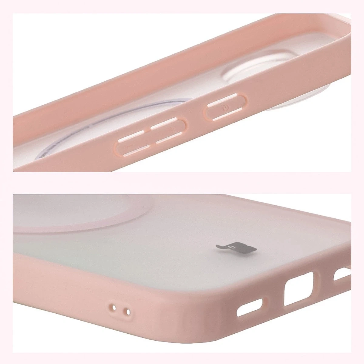 Etui z pierścieniem magnetycznym Bizon Case MatteO do Pixel 10 / 10 Pro przydymione-różowe