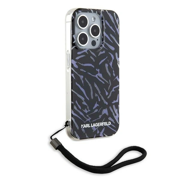 Case Karl Lagerfeld KLHCP15XHZBPKCCU Apple iPhone 15 Pro Max Zebra With Cord purple/purple