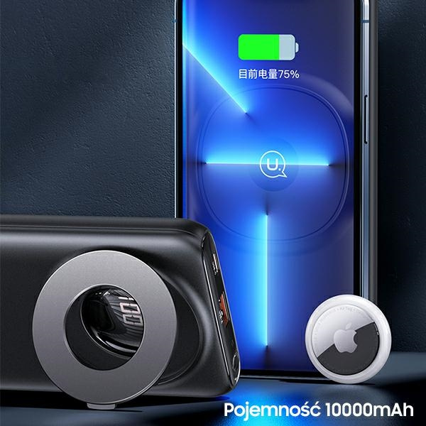 USAMS Powerbank PB62 10000mAh 20W QC3.0+PD Magnetic Wireless Fast Charge black 10KCD17101 (US-CD171)