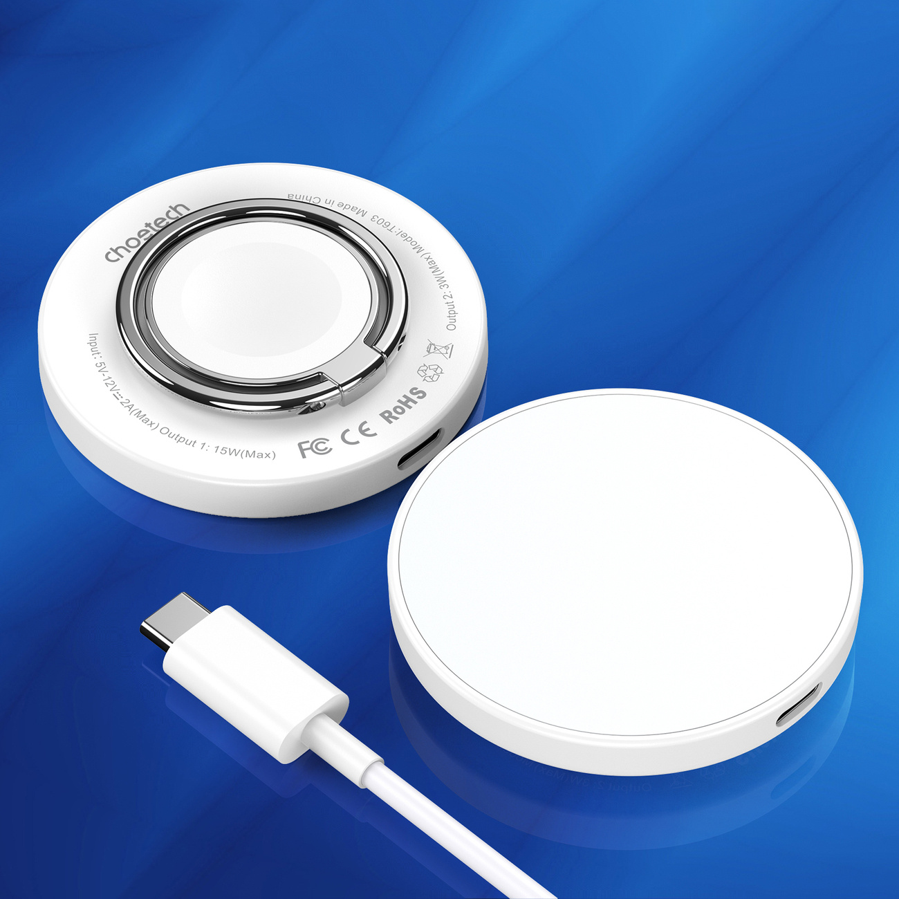 Choetech T603-F MagSafe inductive charger with finger grip white