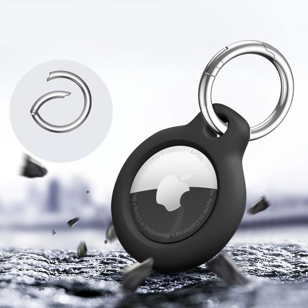 Tech-Protect Rough Apple Airtag Black [2 PACK]