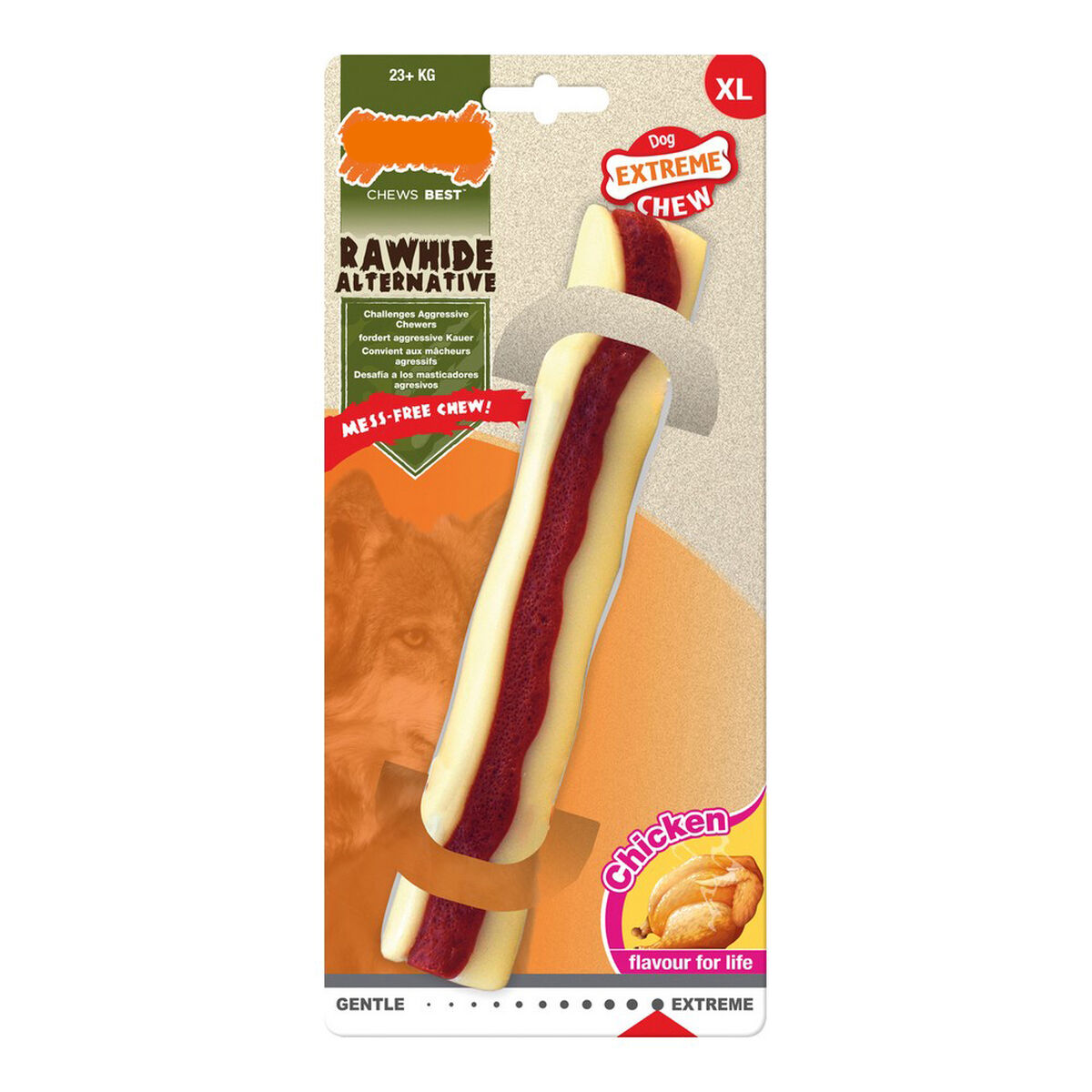 Dog chewing toy Nylabone Extreme Chew Roll	Rawhide Size XL Chicken Nylon