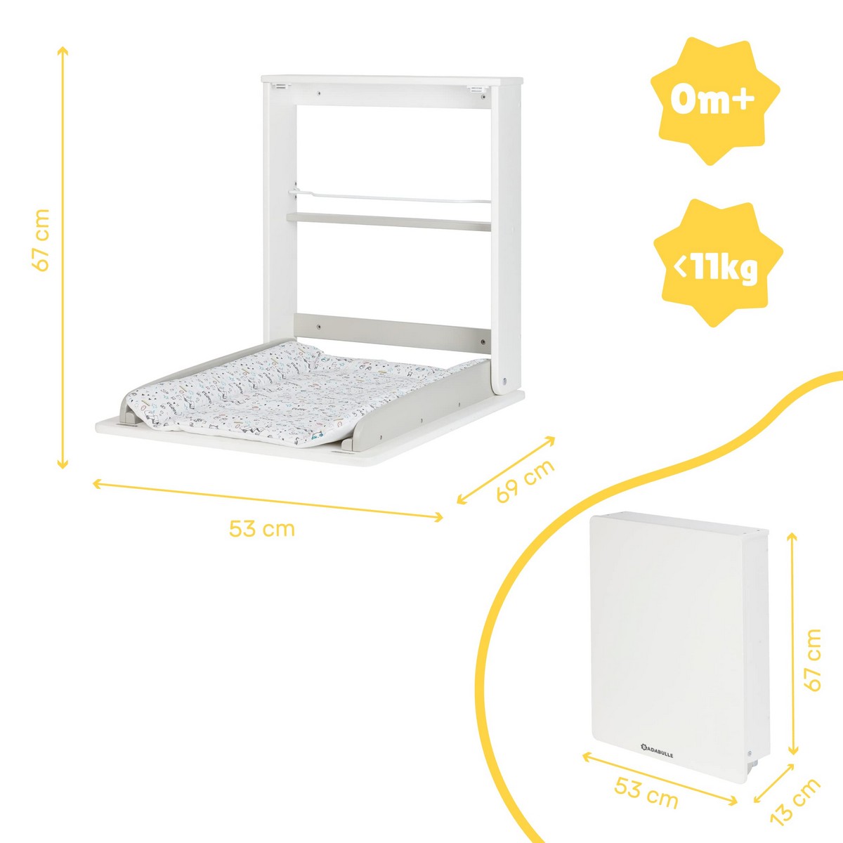 Changer Badabulle Plouf 46 x 46 x 61 cm Foldable Compact Wall