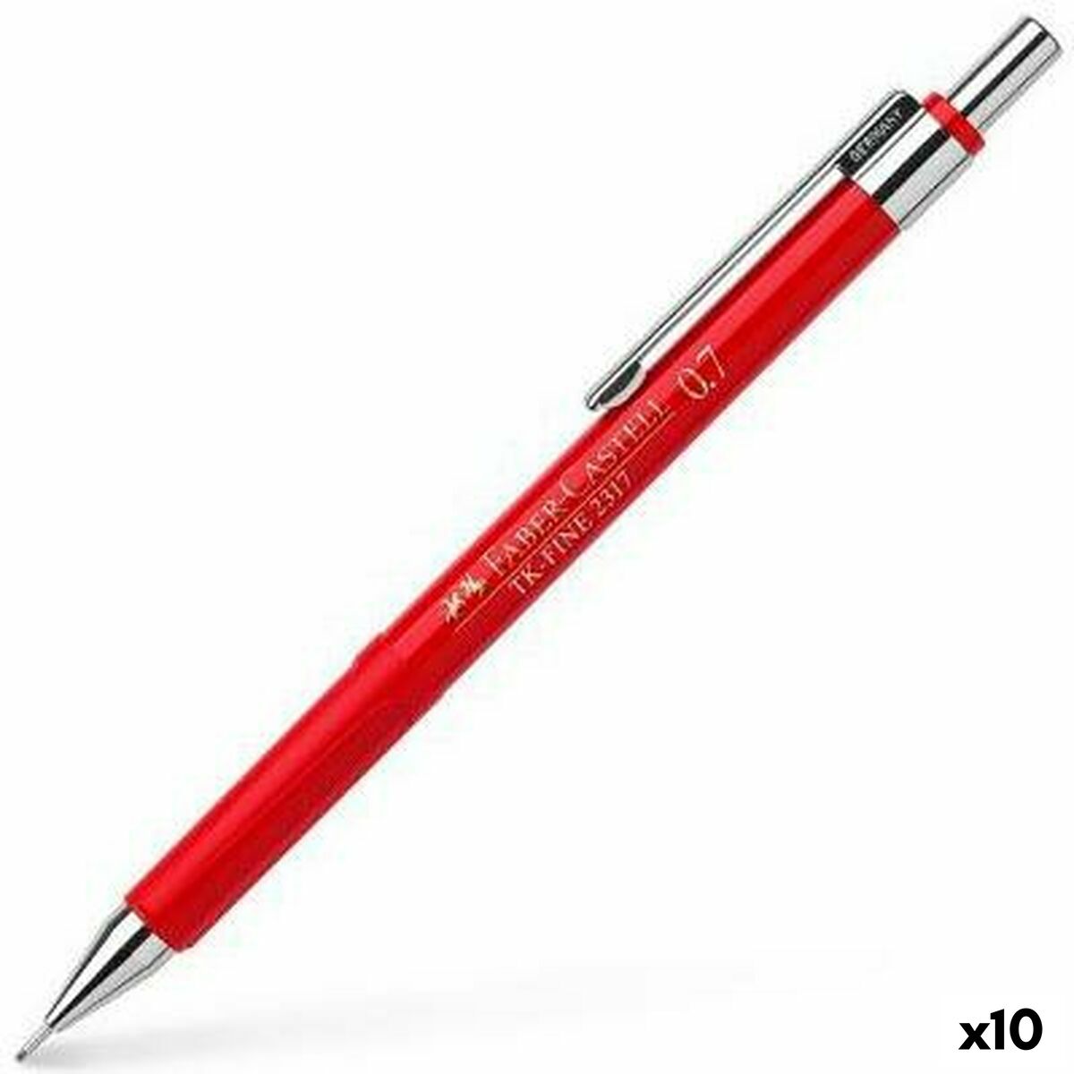 Pencil Lead Holder Faber-Castell Tk-Fine 2317 Red 0,7 mm (10Units)