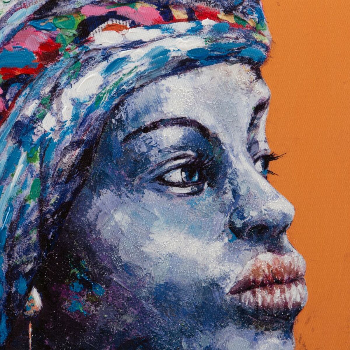 Canvas 75 x 3,5 x 100 cm African Woman