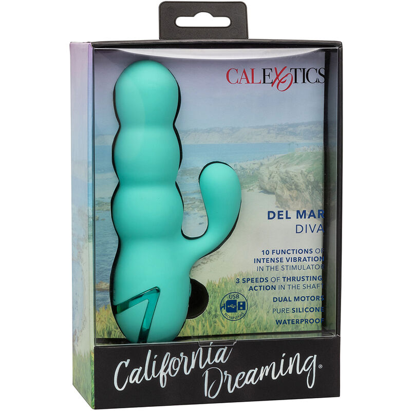 CALIFORNIA EXOTICS - DEL MAR DIVA VIBRATOR RABBIR AQUA GREEN BY CALIFORNIA DREAMING