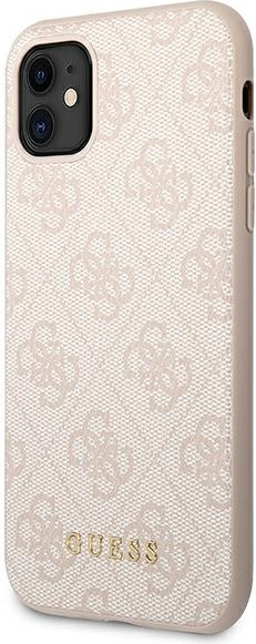 Guess GUHCN61G4GFPI Apple iPhone 11 pink hard case 4G Metal Gold Logo