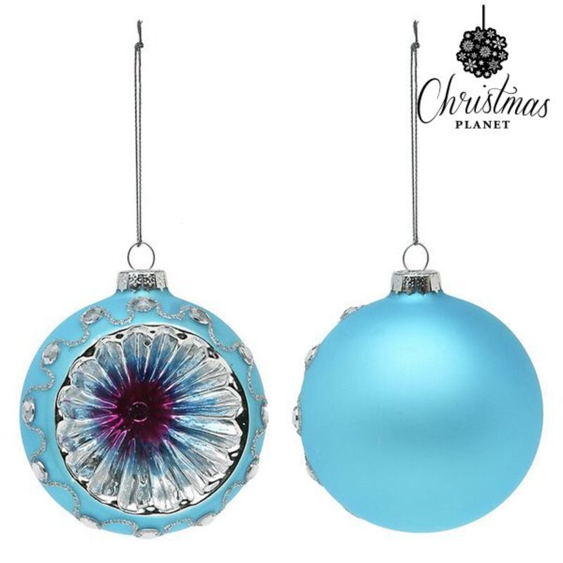 Weihnachtsbaumkugeln 8 cm (2 uds) Kristall Blau