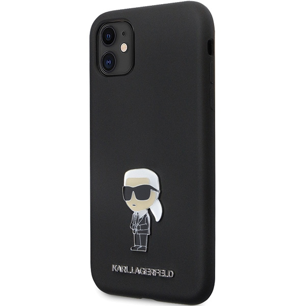 Karl Lagerfeld KLHCN61SMHKNPK iPhone 11/XR Silicone Ikonik Metal Pin black