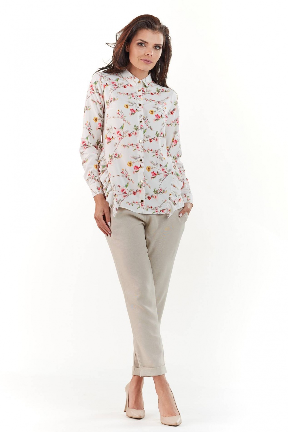Langarm Hemd model 140051 Infinite You beige Damen