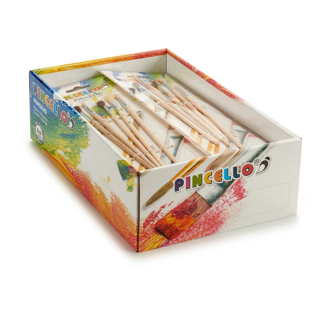 Paintbrushes Pincello AR1607028 Brown Grey Wood Metal (24 Units)