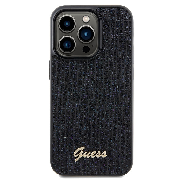 Guess GUHCP14LPMSDGSK Apple iPhone 14 Pro hardcase Disco Metal Script black