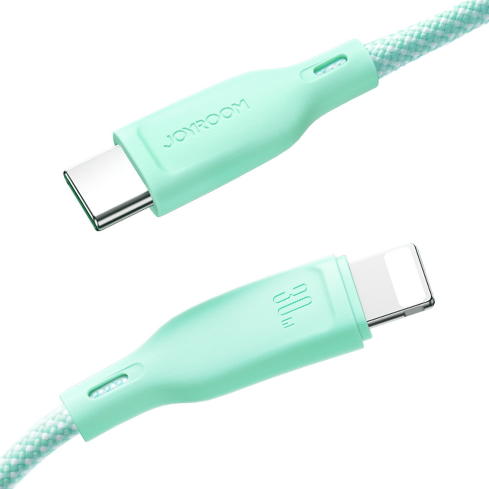 Joyroom Multi-Color Series SA34-AC6 USB-A / USB-C 100W cable 1m green