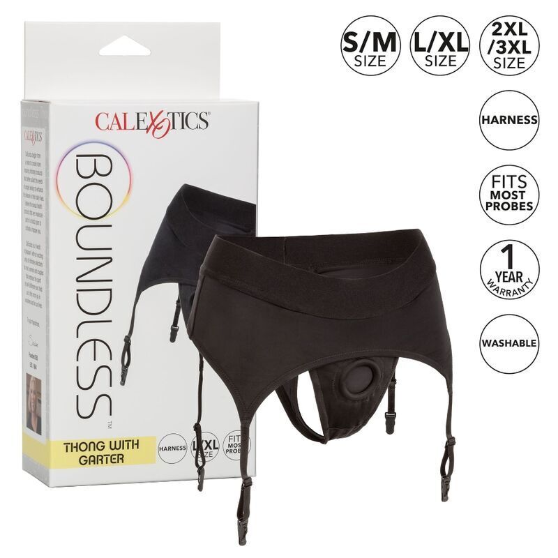 CALEX BOUNDLESS THONG WITH GARTER S/M