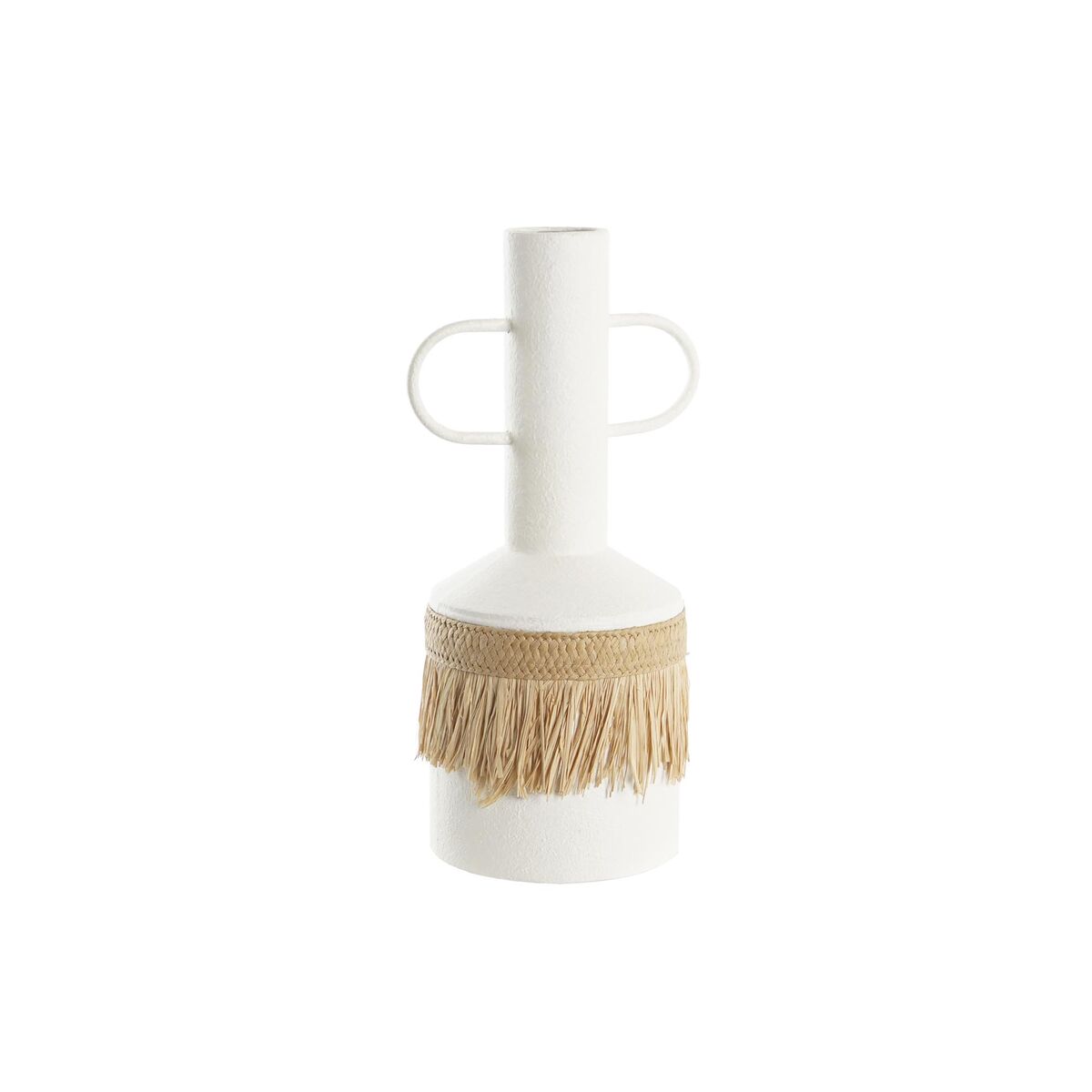 Vase DKD Home Decor Natural Metal White Fibre (20 x 16 x 40 cm)
