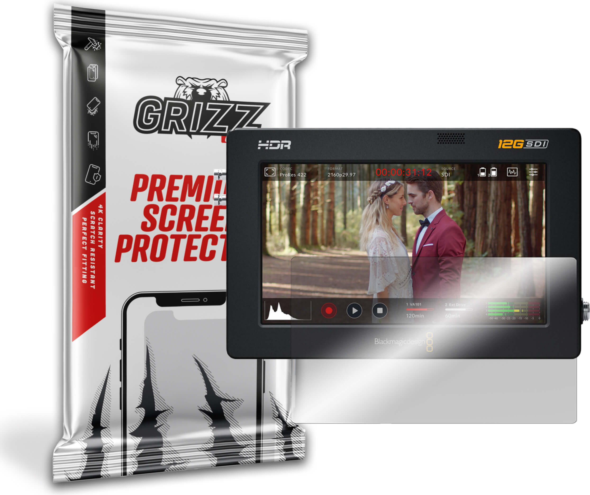 GrizzGlass HybridGlass BlackMagic Video Assist 5” V1