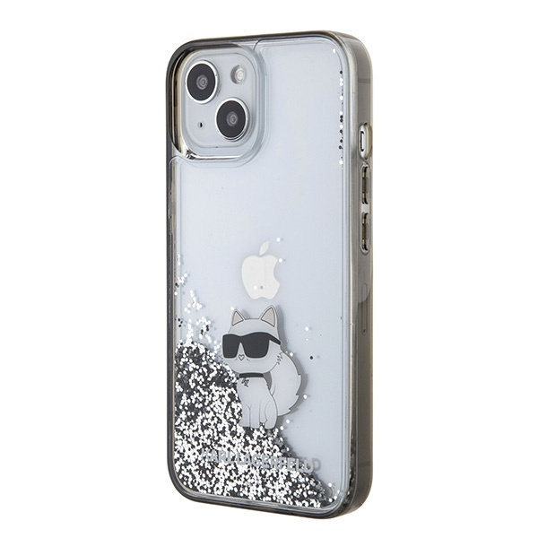 Karl Lagerfeld KLHCP15SLKCNSK Apple iPhone 15 hardcase Liquid Glitter Choupette transparent