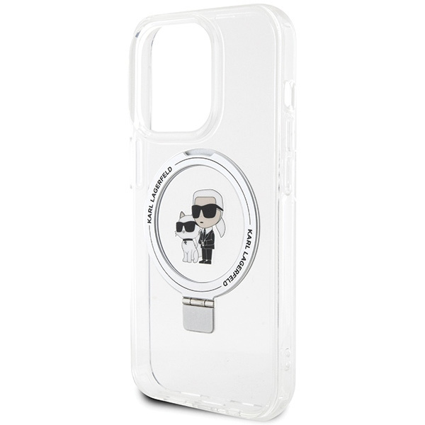 Karl Lagerfeld KLHMP14LHMRSKCH Apple iPhone 14 Pro hardcase Ring Stand Karl&Choupettte MagSafe white