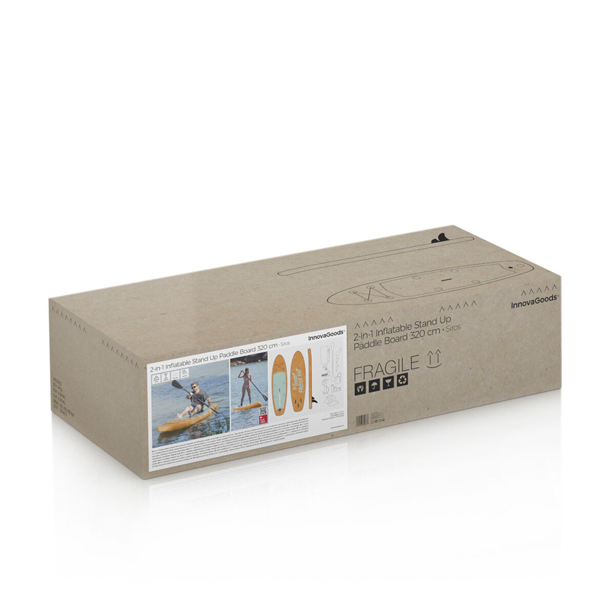 2 in 1 Aufblasbares Paddel-Board mit Sitz und Zubehör Siros InnovaGoods 10'5" 320 cm 2 in 1 Aufblasbares Paddel-Board mit Sitz und Zubehör Siros InnovaGoods 10'5" 320 cm