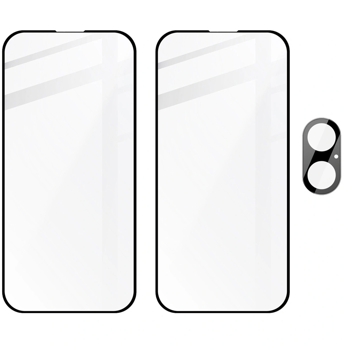 Bizon Edge 2x tempered screen glass with frame + camera glass Apple iPhone 16