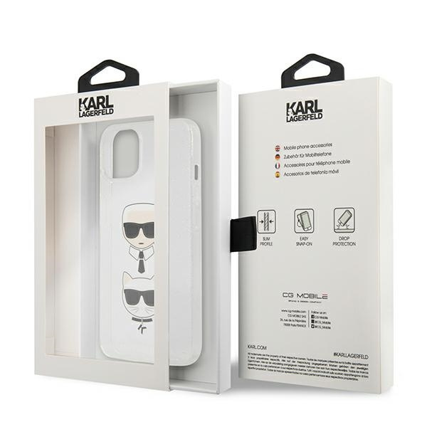 Karl Lagerfeld KLHCP13SKCTUGLS Apple iPhone 13 mini silver hardcase Glitter Karl`s & Choupette