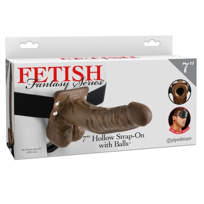 FETISH FANTASY SERIES 7" HOLLOW STRAP-ON WITH BALLS