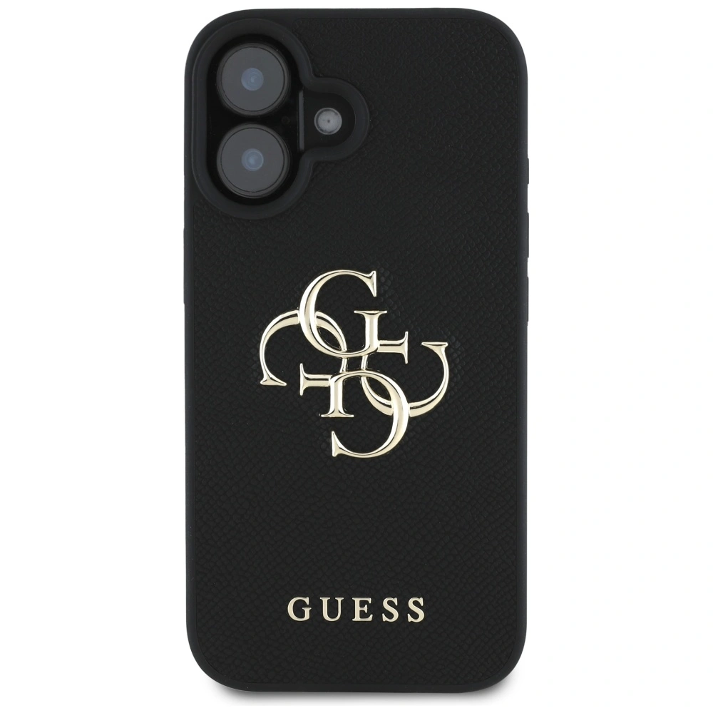 Guess Grained Big 4G Logo Small Classic Logo Apple iPhone 16 black